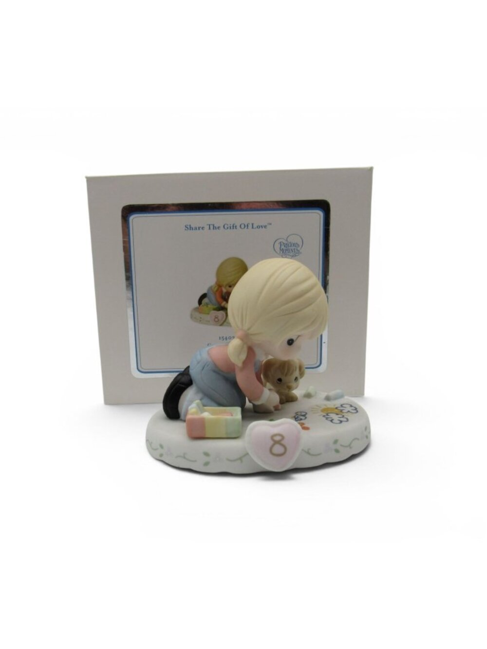 Precious Moments Age 8 Growing In Grace Porcelain Figurine Boxed Girl Puppy